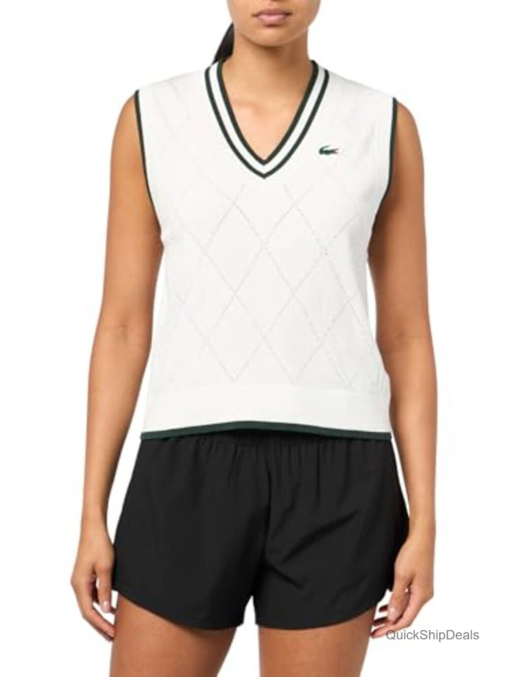 Golf Sweater Vest Argyle Sleeveless V-Neck Performance Pullover